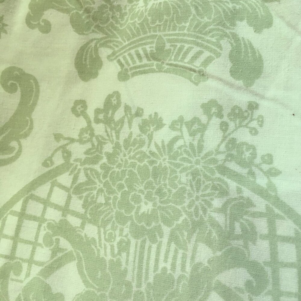 Vintage Home Design green jacquard damask floral cotton sheet set full 4 pc